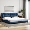 vidaXL Estrutura de cama sem colch&atilde;o Hvar 200x200 cm tecido azul