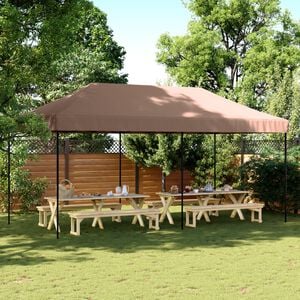 vidaXL Tenda para festas pop-up dobr&aacute;vel 580x292x315 cm castanho