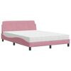 vidaXL Cama com colch&atilde;o Dover 120x200 cm veludo rosa