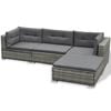 vidaXL 6 pcs conjunto lounge de jardim c/ almofad&otilde;es vime PE cinzento