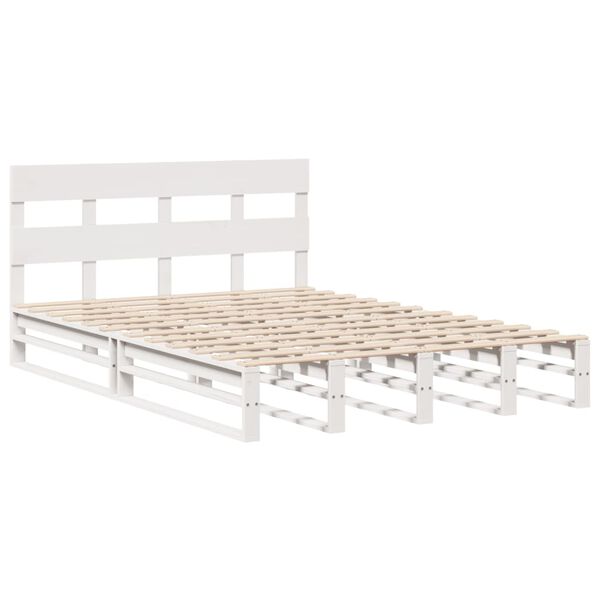 vidaXL Cama sem colchão 140x200 cm madeira de pinho maciça branco