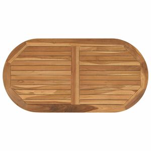 vidaXL Tampo de Mesa Oval Madeira de Teca S&oacute;lida Natural