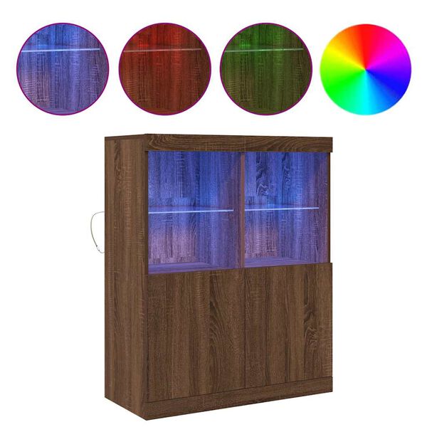 vidaXL Aparador 81x37x100 cm derivados de madeira carvalho castanho