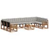 vidaXL Conjunto de Sof&aacute;s para Exterior 11 pcs Cinza Natural e Claro
