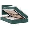 vidaXL Cama de Armazenamento LED com Colch&atilde;o Verde-Escuro 120 x 200 cm