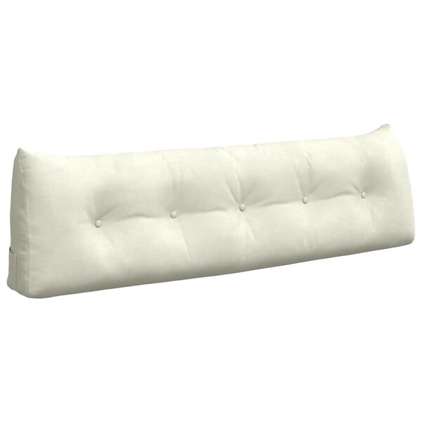 vidaXL Travesseiro para Costas Creme 160 x 24 x 50 cm Veludo