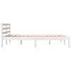 vidaXL Estrutura de cama pequena casal 120x190 cm pinho maci&ccedil;o branco