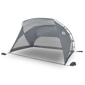 vidaXL Tenda de praia 274x178x170/148 cm poli&eacute;ster 185T cinzento