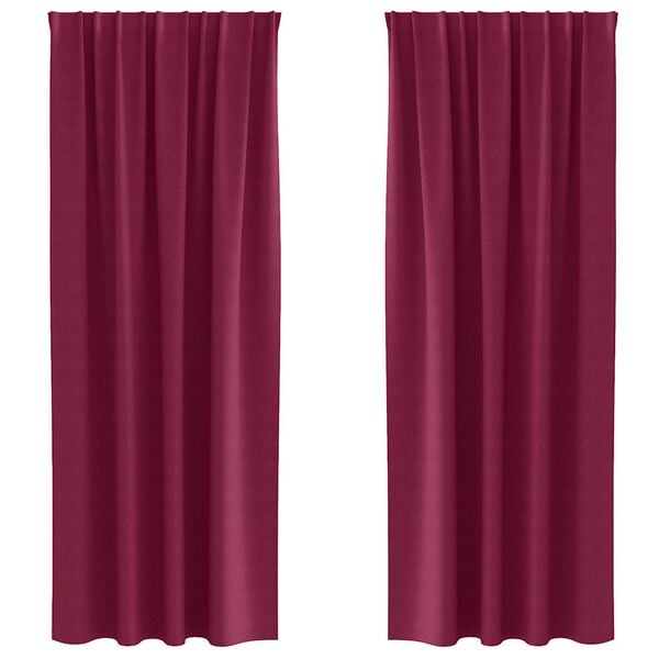 vidaXL Cortinas Blackout com Argolas 2 pcs Vinho Vermelho 225 x 140 cm