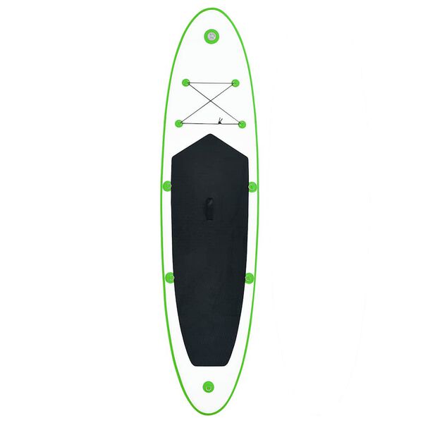 vidaXL Conjunto prancha de paddle SUP insuflável verde e branco