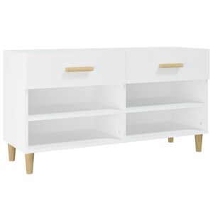 vidaXL Sapateira 102x35x55 cm derivados de madeira branco