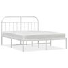 vidaXL Estrutura de cama com cabeceira 140x190 cm metal branco