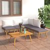 vidaXL 6 pcs conjunto lounge de jardim com almofadões acácia maciça