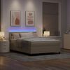 vidaXL Cama Box Spring LED Cinza Claro e Branco 160 x 200 cm