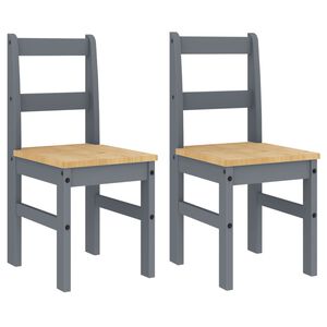 vidaXL Cadeiras de jantar 2 pcs PANAMA 40x46x90 cm pinho maci&ccedil;o cinza