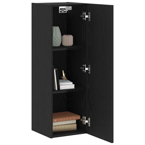 vidaXL Gabinete de TV de Parede Carvalho Preto 30,5 x 30 x 90 cm