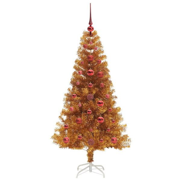 vidaXL &Aacute;rvore de Natal com 150 LEDs com suporte Ouro 120 cm PET