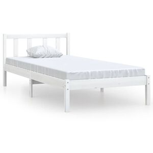 vidaXL Estrutura de cama 100x200 cm madeira pinho maci&ccedil;o branco