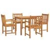 vidaXL Conjunto de jantar p/ jardim 5 pcs madeira de ac&aacute;cia maci&ccedil;a