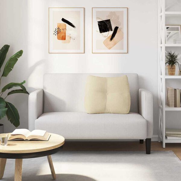 vidaXL Travesseiro para Costas Creme 60 x 24 x 50 cm tecido