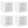 vidaXL Arm&aacute;rios de parede 4pcs 37x37x37 cm derivados de madeira branco
