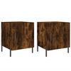 vidaXL Mesa cabeceira 2pcs 40x40x50cm derivado madeira carvalho fumado