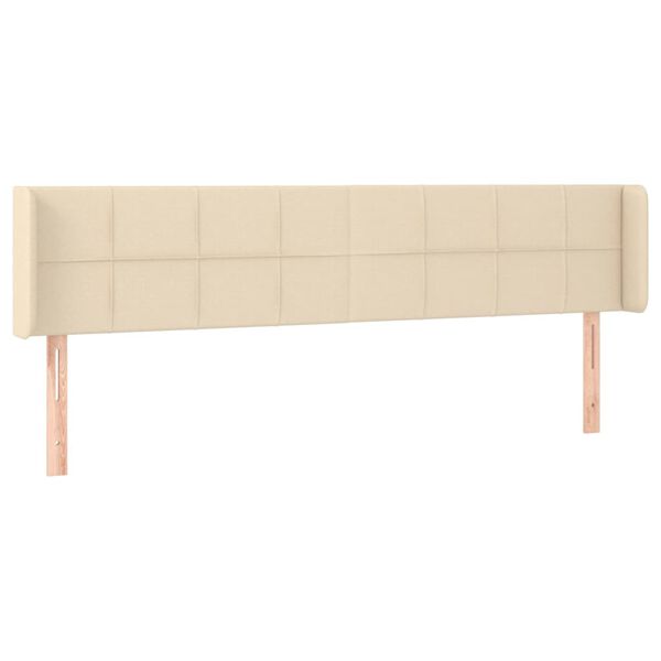 vidaXL Cabeceira de cama c/ abas tecido 183x16x78/88 cm creme
