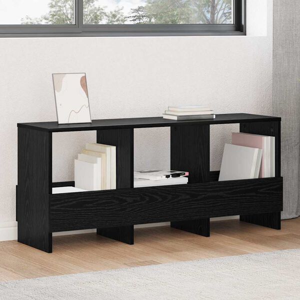 vidaXL Estante de Revistas Carvalho Preto 102 x 30 x 45 cm