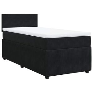 vidaXL Cama com molas/colch&atilde;o 80x200 cm veludo preto