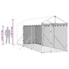 vidaXL Canil de exterior com teto 2x6x2,5 m a&ccedil;o galvanizado prateado