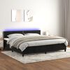 vidaXL Cama box spring c/ colch&atilde;o/LED 200x200 cm veludo preto