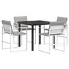 vidaXL Conjunto de Jantar para Jardim 5 unid. Branco e Cinzento-Claro