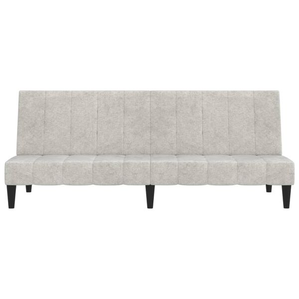 vidaXL Sof&aacute;-cama de 2 lugares tecido microfibra cinzento-claro