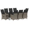 vidaXL Conjunto de Jantar para Jardim 9 unid. Cinzeto vime PE