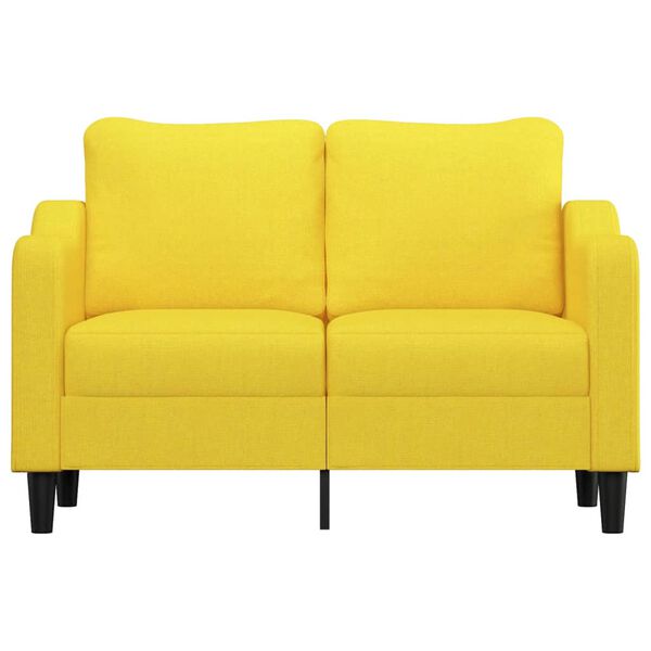 vidaXL Sof&aacute; de 2 lugares 120 cm tecido amarelo-claro