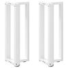 vidaXL P&eacute;s de mesa de console em forma de T, 2 pe&ccedil;as, branco, 25x28x(72-73) cm, a&ccedil;o