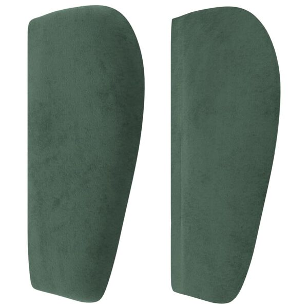 vidaXL Cabeceira de cama c/ abas veludo 183x23x78/88cm verde-escuro