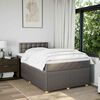 vidaXL Cama boxspring c/ colchão 120x190cm tecido castanho-acinzentado