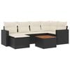 vidaXL 7 pcs conjunto de sof&aacute;s p/ jardim c/ almofad&otilde;es vime PE preto