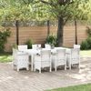 vidaXL Conjunto de Jantar para Jardim 9 pcs Branco Rattan Polt