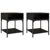 vidaXL Mesas de cabeceira 2 pcs 40x41x50 cm derivados de madeira preto