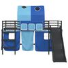 vidaXL Cama loft para crian&ccedil;as Preto e Azul 99,5 x 200 cm Metal