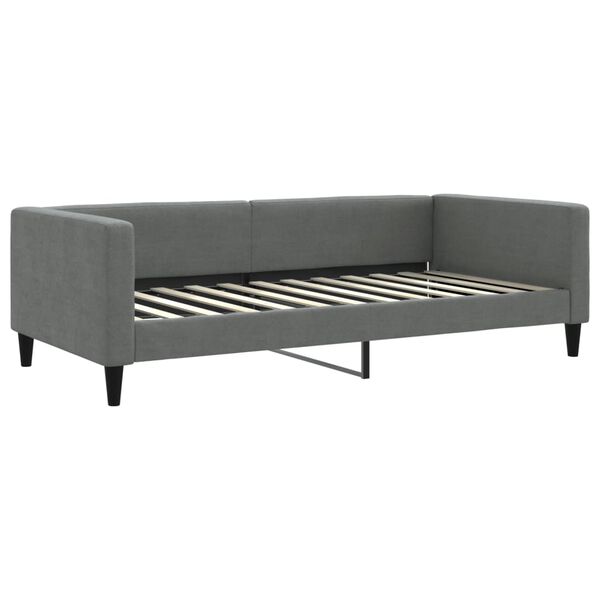 vidaXL Sofá-cama c/ gavetão/colchões 100x200cm tecido cinzento-escuro