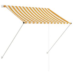 vidaXL Toldo retr&aacute;til 150x150 cm amarelo e branco