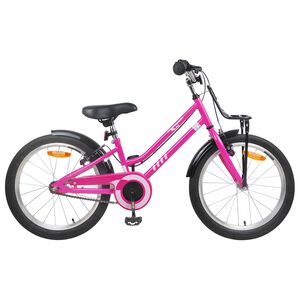 vidaXL Bicicleta Infantil 22 Polegadas para 7-12 anos Preto Rosa