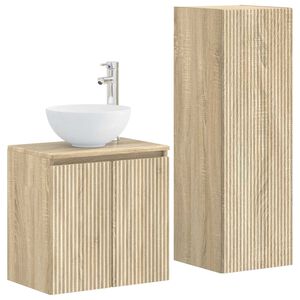 vidaXL Conjunto de M&oacute;veis para Banheiro 2 unid. Carvalho Sonoma