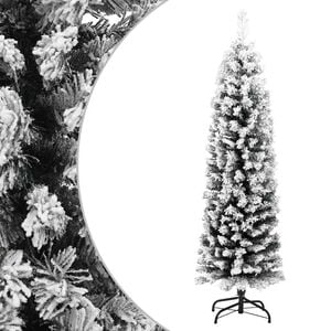 vidaXL &Aacute;rvore de Natal artificial fina com neve 120 cm PVC verde