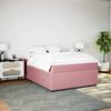 vidaXL Cama com molas/colch&atilde;o 140x190 cm veludo rosa