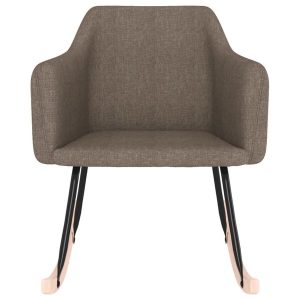 vidaXL Cadeira de baloi&ccedil;o tecido cinzento-acastanhado