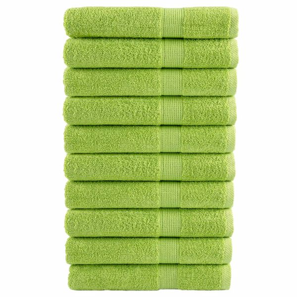 vidaXL Toalhas sauna premium SOLUND 10pcs 80x200cm 600 gsm verde maça